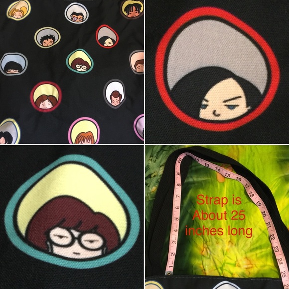 Vintage 90s MTV Cartoon Daria Lined Canvas Bag NEW - Picture 5 of 8